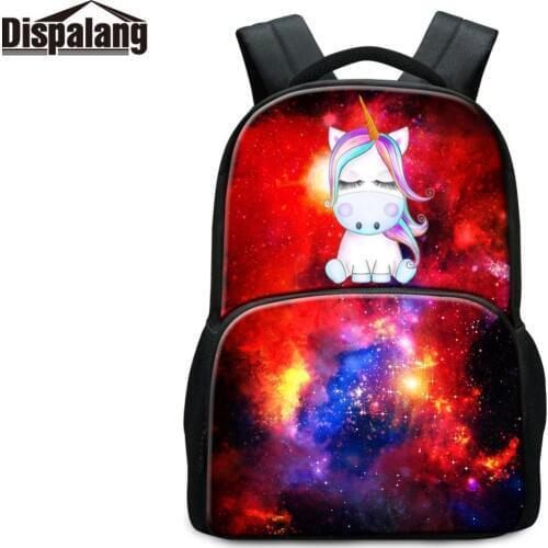 Dispalang Galaxy Unicorn Printing Lager Laptop Backpack for Girl Pretty Teens Computer Bags Big Capacity Rucksacks for Student