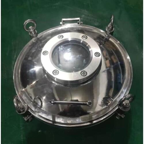 SS304 Manhole Sanitary Mirror Manhole Reaction Kettle with Window Sight Glass Ring Manhole Cover