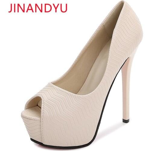Platform Shoes Woman Pumps Peep Toe Womens High Heel Shoes Fashion Wedding Party Shoes for Women Heels Elegant Sandalias Mujer