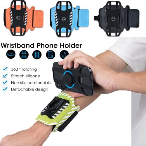 Universal Armbands for 4.0''-7.0'' Phone Removable Wrist Band for iPhone Samsung Smartphone 360D Rotatable Running Phone Holder