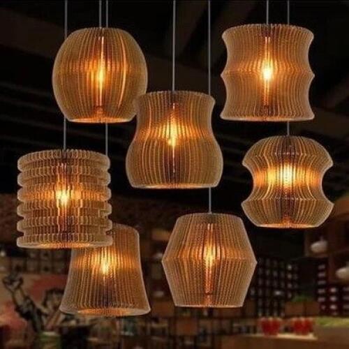 Vintage Rural Paper Honeycomb Lamp Bra Pendant Lights Lampshade Paper Lanterns For Home and Bar creative design lamp Decoration