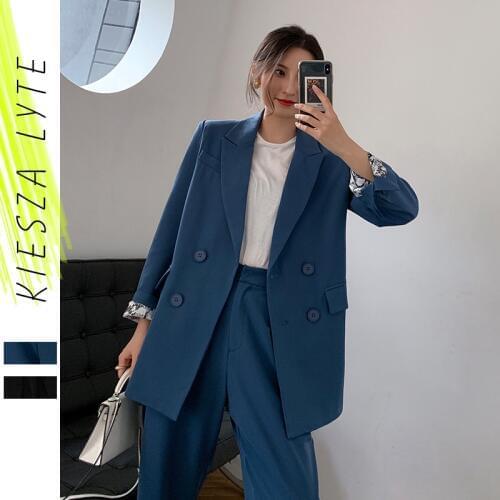 2019 Runway Womens Blazer Suit Fashion Office Ladies Uniform Pant Suits 2 Piece Sets Costume Femme High Street