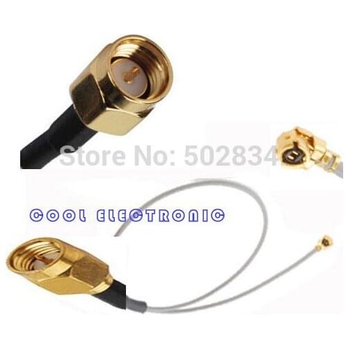 100 pcs U.FL/IPX RF Pigtail TO SMA Male cable Connector 1.13mm 20cm cable