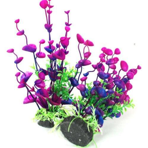 5pcs/lot 20cm Aquarium Fish Tank Pond Decorative Landscaping Artificial Plastic Simulation Violet/Green Water Grass Wholesale