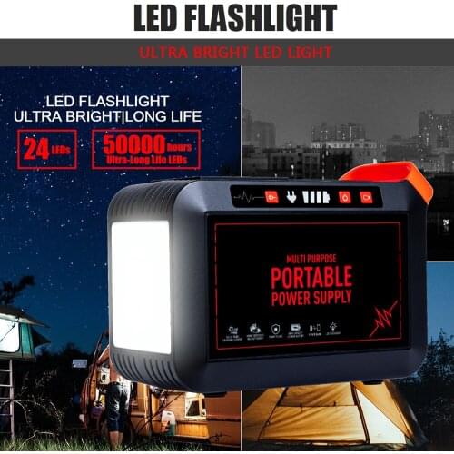 88WH High Power Car Power Station Portable 120W Power Bank Solar Charging DC AC USB Power Generator For Home And Outdoor