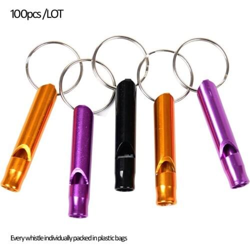 Aluminum alloy anodic oxidation treatment Party loud whistle Lifesaving Whistle Everyone individually packed 100pcs/LOT