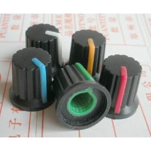 Free Shipping!!! 500pcs Potentiometer knob mixer amplifier knobs (black colors) 15'' 15MM