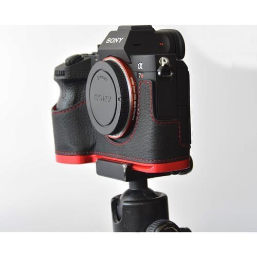 Genuine Leather Case Camera bag shell cover For Sony A7R MarkIII A7M3 A7RIII A9 Hand Grip Holder Aluminum Quick Release L Plat