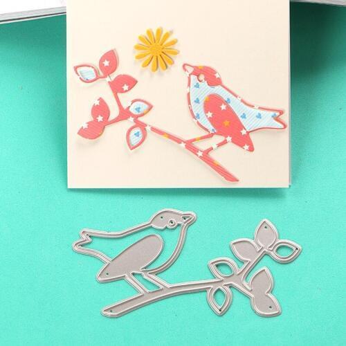 DUOFEN METAL CUTTING DIES 1pc bird on the branches stencil for DIY papercraft project Scrapbook Paper Album greeting cards