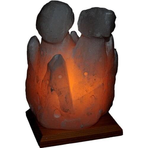 Two Spout Peribacası Shaped Natural Rock Salt Lamp Çankırı Wired Bulb White 4 - 5 Kg