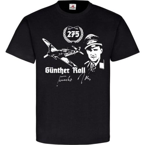Short Sleeve For Men Clothing Summer Gunther Rall Jagdflieger Luftwaffe Me109 Pilot Ritterkreuz Trager T shirt Tee Shirt