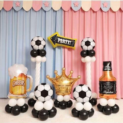 Football Theme Party Decoration Balloon Set Whisky Champagne Crown Balloon Stand Column Boys Birthday Games Toys Party Decor