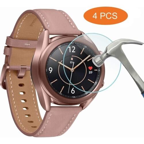 Galaxy Watch 3 45mm Screen Protector for Samsung Galaxy Watch 3 41mm Tempered Glass Screen Protector HD Anti-Scratch Bubble-Free