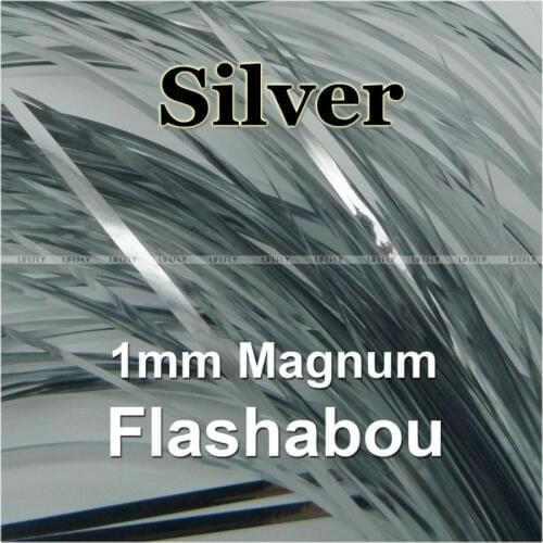 Silver Color, 20 Packs Magnum Flashabou, 1mm Holographic Tinsel, Mylar Metallic Tinsel, Flat Flash, Fly Jig Lure, Fishing