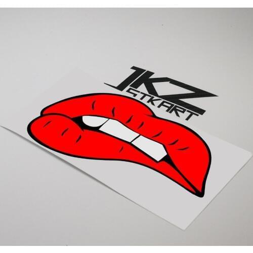 JKZ STKART Vinyl Die Cut Multi-layer Sticker Decal Girls Biting lip 15cm x 9cm for ATV Motor Bike Truck Helmet Sticker