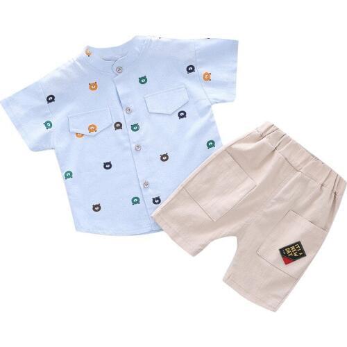 Cotton Kids Clothes Sets Cartoon 0-4Y New Infant Sets 2pcs Baby Boys Short Sleeve Cute T shirt +Shorts Pants