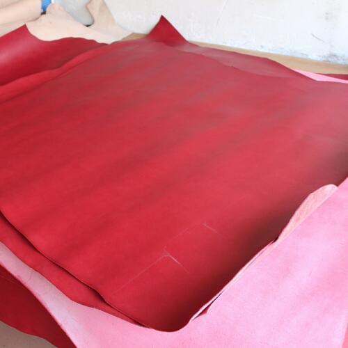 22*26CM cross pattern leather leather red retro leather head layer cowhide leather handmade DIY thick pure bovine 1.8mm