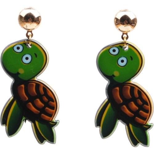 Colorful Marine Series Cute Turtle Earrings Womens Fashion Personality Beach Seaside Accessories Jewelry Birthday Gifts
