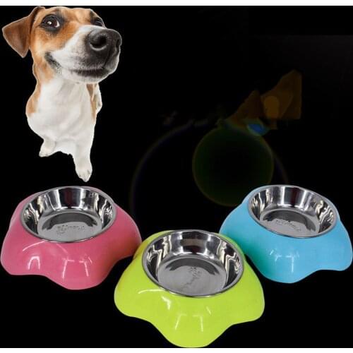 Stainless Steel Dog Single Bowl Puppy Tableware Cat Feeder Feeding Food Drinking Water Dishes Pet Food Container Supplies