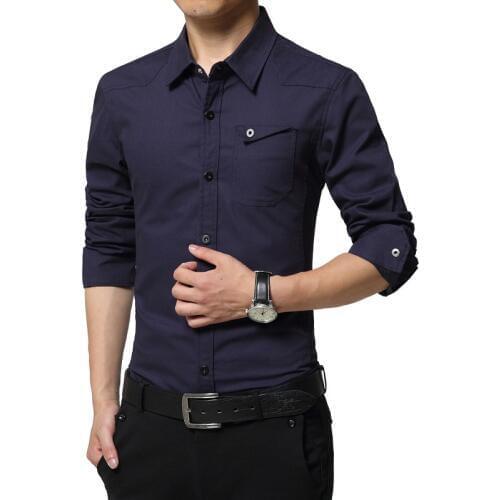2019 New Thin Breathable Military Men Shirts Long Sleeve Slim Mens Shirts Summer Business Men Brand Clothing