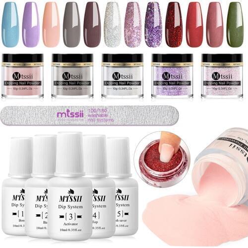 US Warehouse Dipping Nail Powder Set Liquid System Clear Dip System Tools Acrylic Powder Kit Without Lamp Cure Nail Art Tools