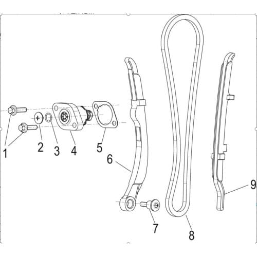 Rear chain guide chain page of Benelli TNT135 TNT125