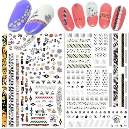Newest R042 48 design 3d nail sticker Japan Korea type DIY decal decoration tools for nail accessory