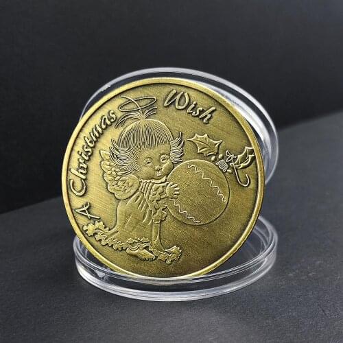 2021 New Year Gifts Christmas Angel Bronze Plated Coin Happy Holiday Souvenirs Gifts