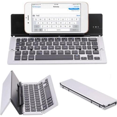Portable Mini Folding Keyboard, Traval Bluetooth Foldable Wireless Keypad for iphone,Android phone,Tablet,ipad,PC