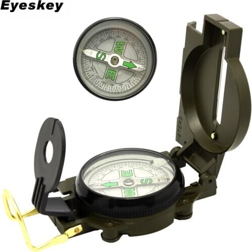 Portable Waterproof Compass Folding Lens Compass Outdoor Survival Military Camping Hiking Compass Tool With Magnifying Glass
