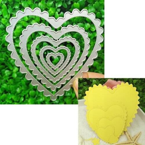 Love dotted line frame is suitable for Christmas metal cutting die and DIY scrapbook album 3D greeting card making 2021