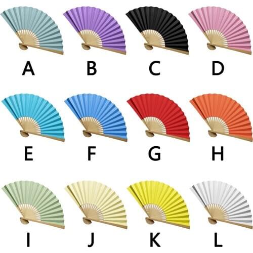 Hand Held Fan Bamboo Paper Chinese Style Hand Held Fan Bamboo Paper Folding Fan Party Wedding Decor For Summer Wedding And Party
