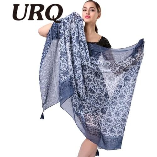 Fashion Woman Scarves with Tassels Floral Printed Scarf for Women Girl 100cm*180cm Large Size Summer Shawls soft V9A18544