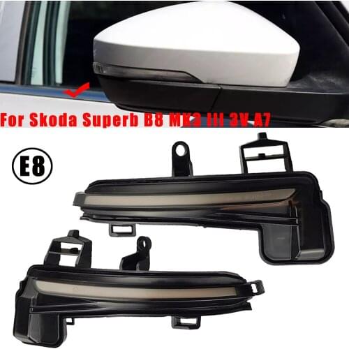 Dynamic Side Wing LED Turn Signal Blinker For Skoda Superb B8 MK3 III 3V A7 For Superb III Kombi Weightheck Mirror Flasher Light