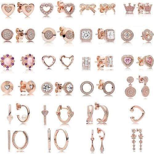 2019 New 1:1 S925 Sterling Silver Flashing Water Drops Heart-shaped Fashion Earrings Womens Logo Exquisite High-end Jewelry