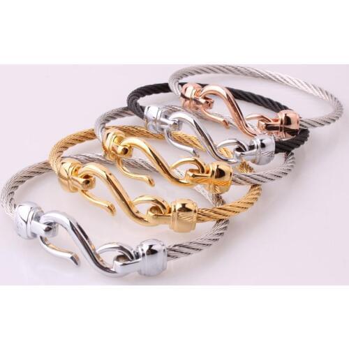 Granny Chic new arrival spring wire line colorful titanium steel bracelet stretch Stainless steel Cable Bangles for women