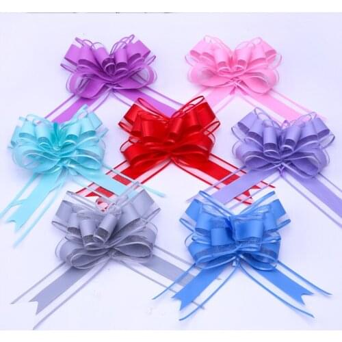 100pcs Pull Bow Ribbon Gift Packing Flower Bow Bowknot Opening Ceremony Party Wedding Car Decoration DIY Pull Flower Ribbons