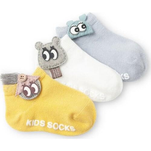 3Pairs/Lot 0-2Y Cute Lovely Short Baby Summer Socks Cotton Cartoon Animal Childrens Mesh Cute Newborn Boy Toddler White Sock