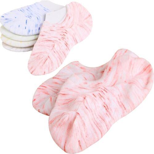 5Pairs Women Boat Socks Meias Non-slip Silicone Candy Color Stripe Cotton Girl Socks Summer Autumn Invisible Female Sock Slipper