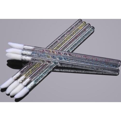 50 Pcs Disposable Lip Brushes Crystal Mascara Wands Applicator Solid Diamond Cosmetic Eyelash Brush Make Up Brushes Tools
