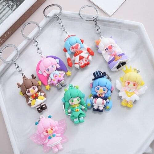 8pcs New Blind Box Series Bubble Girl Keychain Pendant Fashion Creative Cartoon Accessories Couple Student Gifts