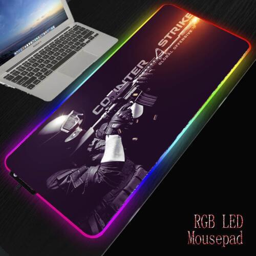 Large Gaming RGB Mouse Pad Lockedge Game Mouse Mat for Laptop Keyboard Pad Desk Mat for CSGO Gun Notebook Gamer Mousepad