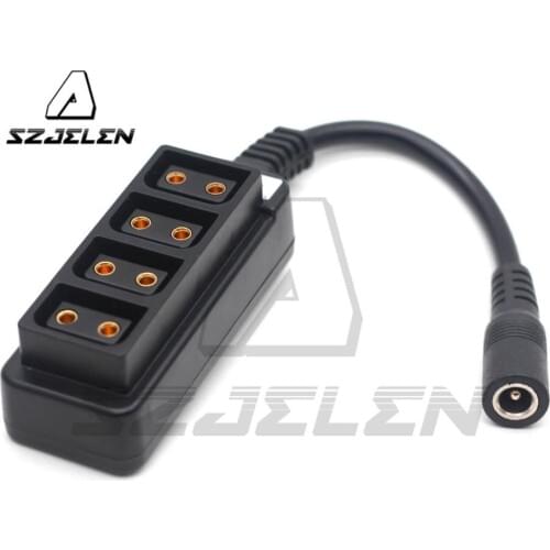 DC2.5 Female to 4-Port Dtap Female Ptap Splitter Cable for Anton Bauer V-mount Battery