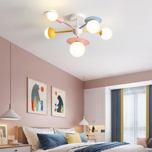 Childrens room bedroom lamp girl boy princess room Nordic planet chandelier simple creative room lamp ceiling lamp