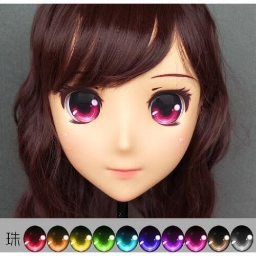 DM128) Resin Girl Japan Anime Kigurumi Cosplay Masks Comic and Animation Mask Cosplay Women Cartoon BJD Crossdressing