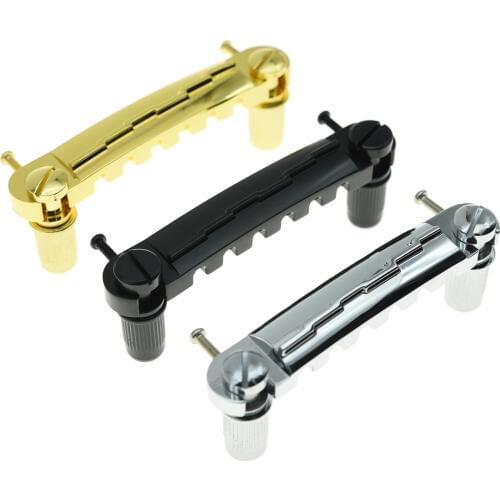 Dopro Chrome/ Black/ Gold Electric Guitar Wraparound Bridge Tailpiece for LP JR