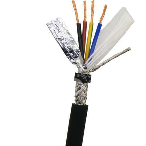 Shielded Towline Wire 4 core 0.3, 0.5, 0.75,1 mm² High Flexibility TRVVP Drag Chain Cable 5m (22,20,18,17 AWG)