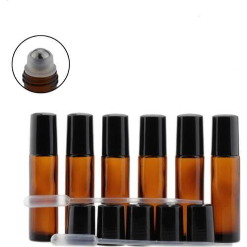 10ml Amber Roll On Roller Bottle for Essential Oils Brown Refillable Perfume Bottle LX1469