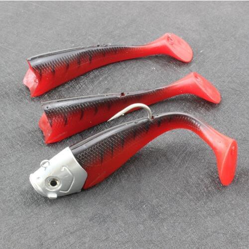 1pcs 17cm 300g overweight Big Size Simulate Fish Lure Deep Sea Fishing Lures Artificial Soft Bait 2 Alternate tail