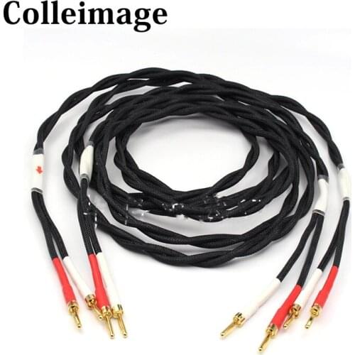 Piece HiFi Speaker Cable with Banana Plug Golden Plated Pure copper Amplifier Speakon Wire Cables